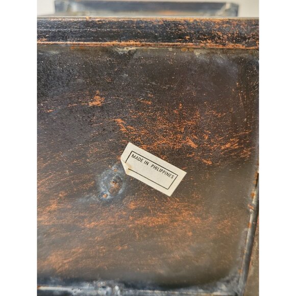 Rustic Metal Lantern Candle Holder Distressed Copper Finish 11" Tall - Picture 8 of 9